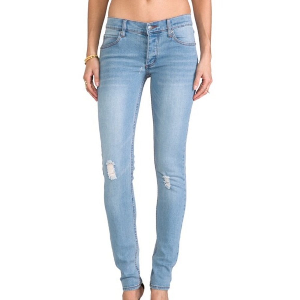 Cheap Monday Narrow in Hole Blue Skinny Jeans